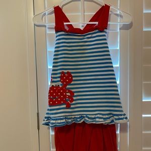 Red, white blue crab outfit